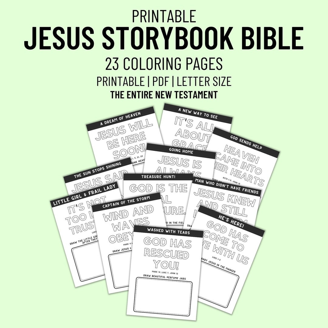 Jesus Storybook Bible Coloring Pages For Kids ENTIRE NEW TESTAMENT Printable Coloring Page