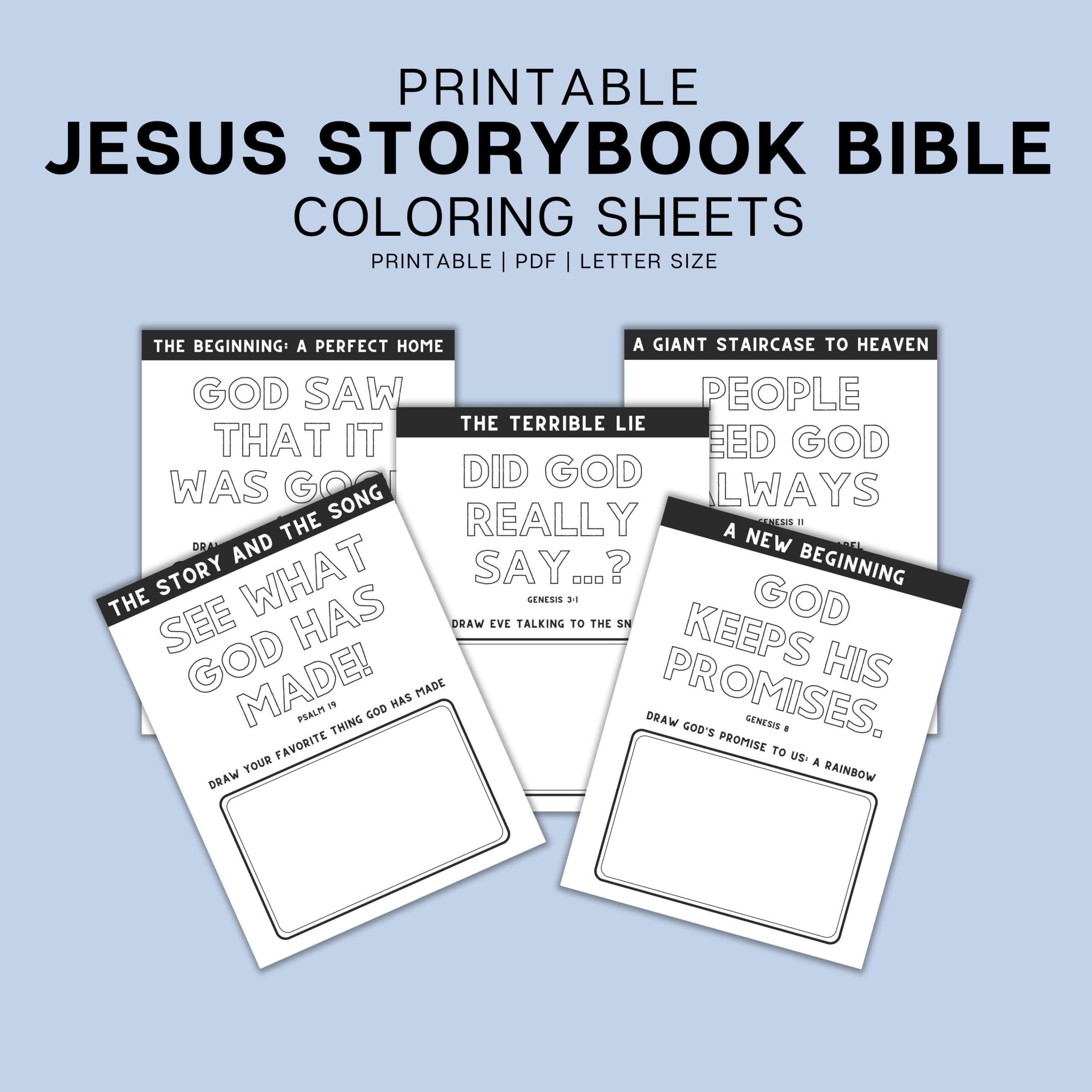 Jesus Storybook Bible Coloring Pages For Kids Printable Etsy
