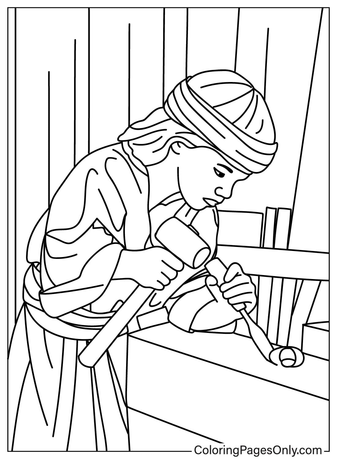 Jesus Was A Carpenter Coloring Page Free Printable Coloring Pages