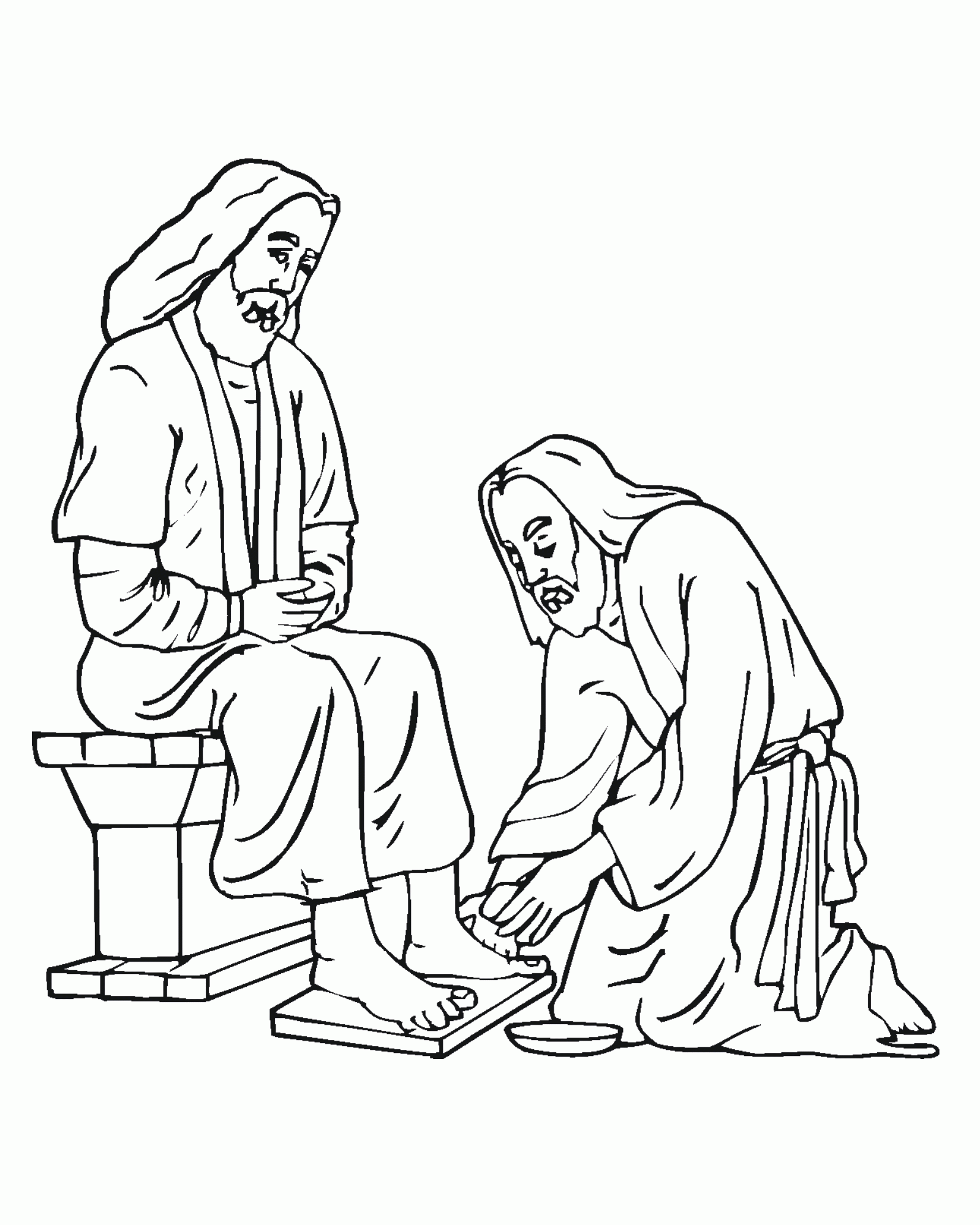 Jesus Washes Feet Coloring Page Coloring Home