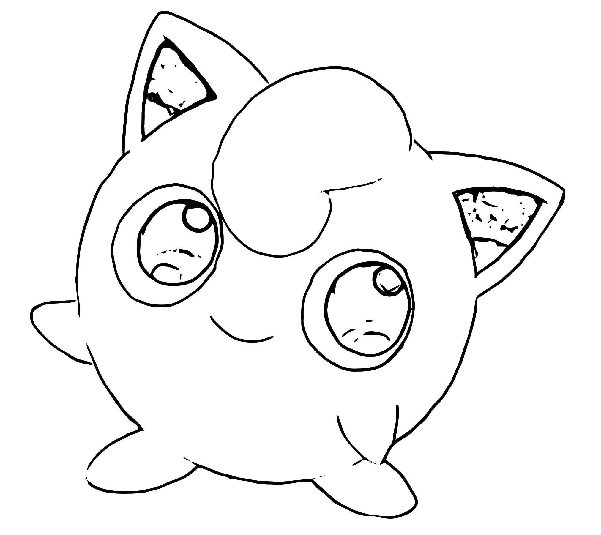 Jigglypuff Pokemon Coloring Pages Kids Printable Choose Board Sketch Coloring Page
