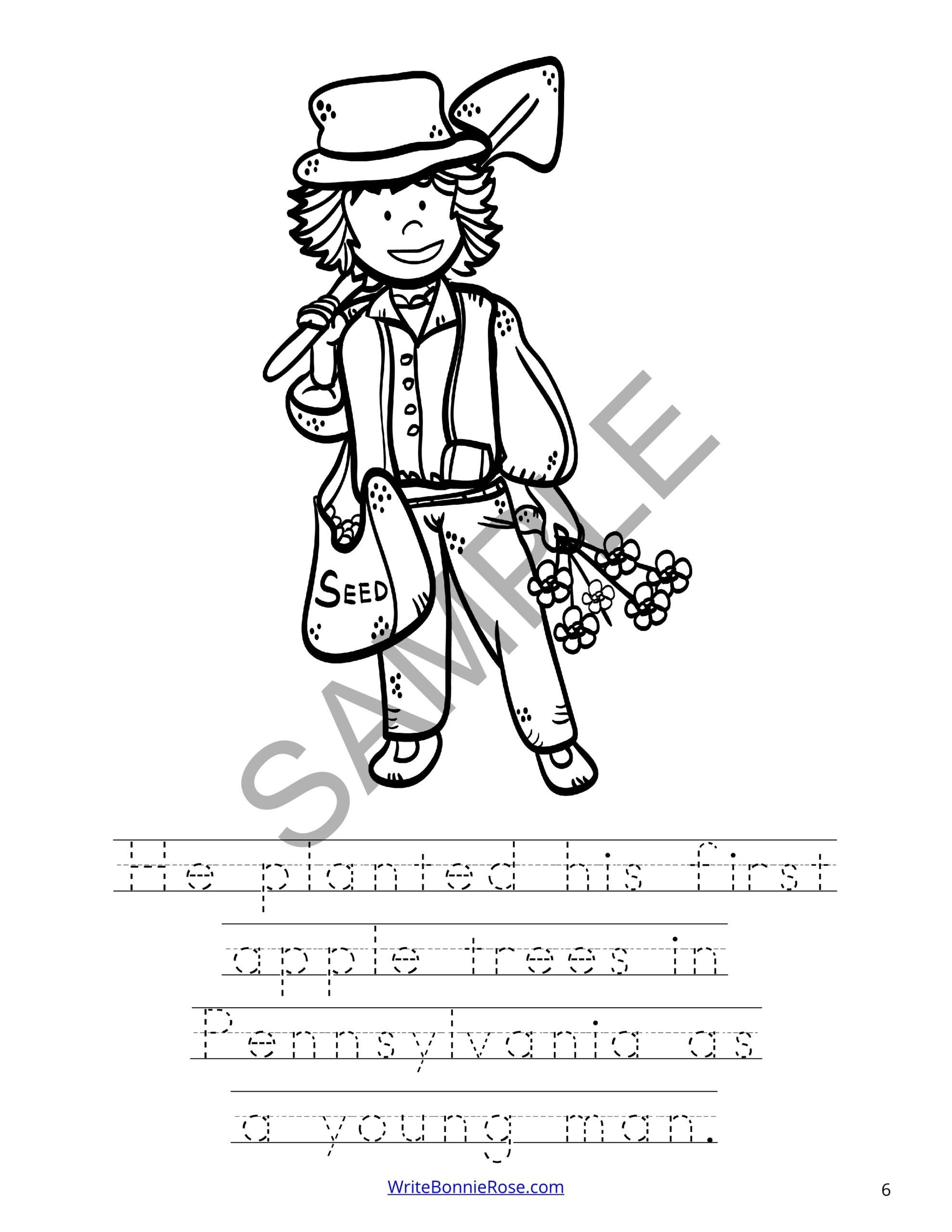Johnny Appleseed Coloring Pages