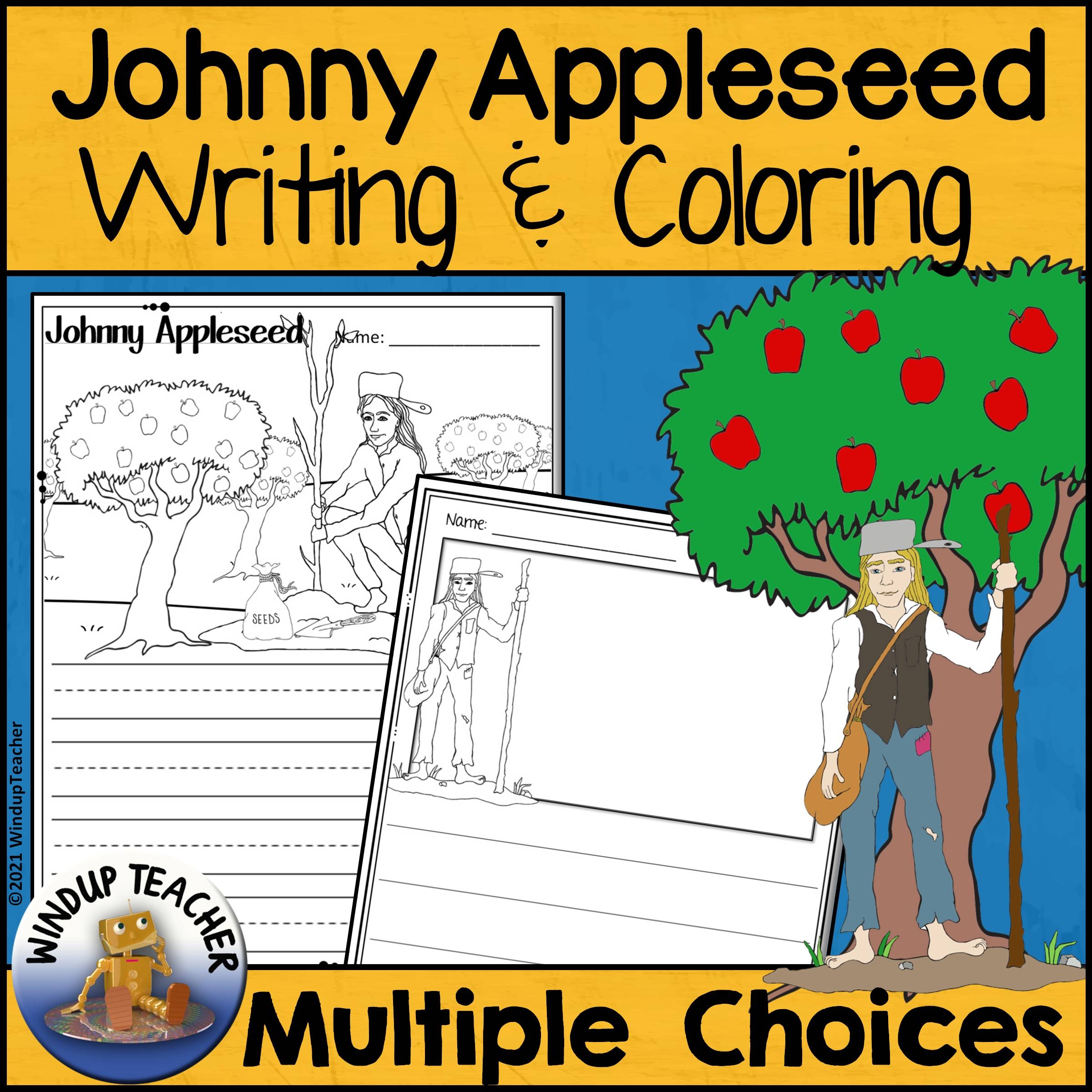 Johnny Appleseed Coloring Pages