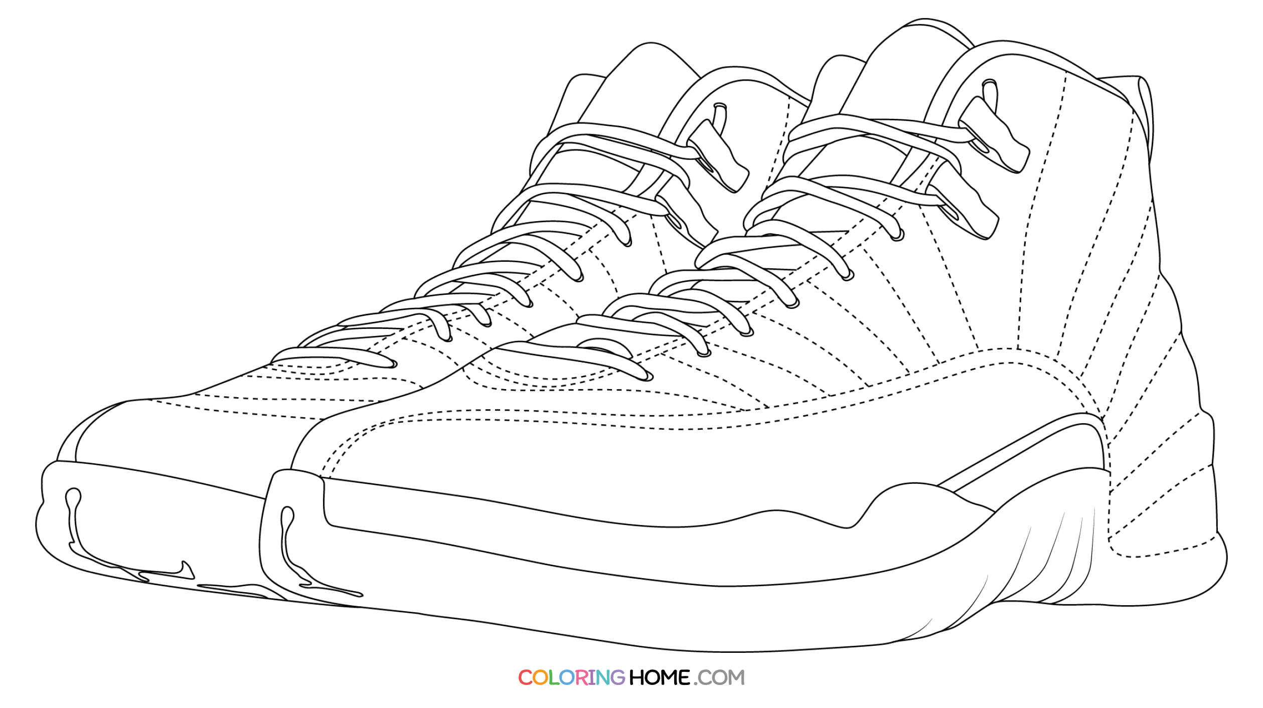 Jordan 12 Coloring Page Coloring Home