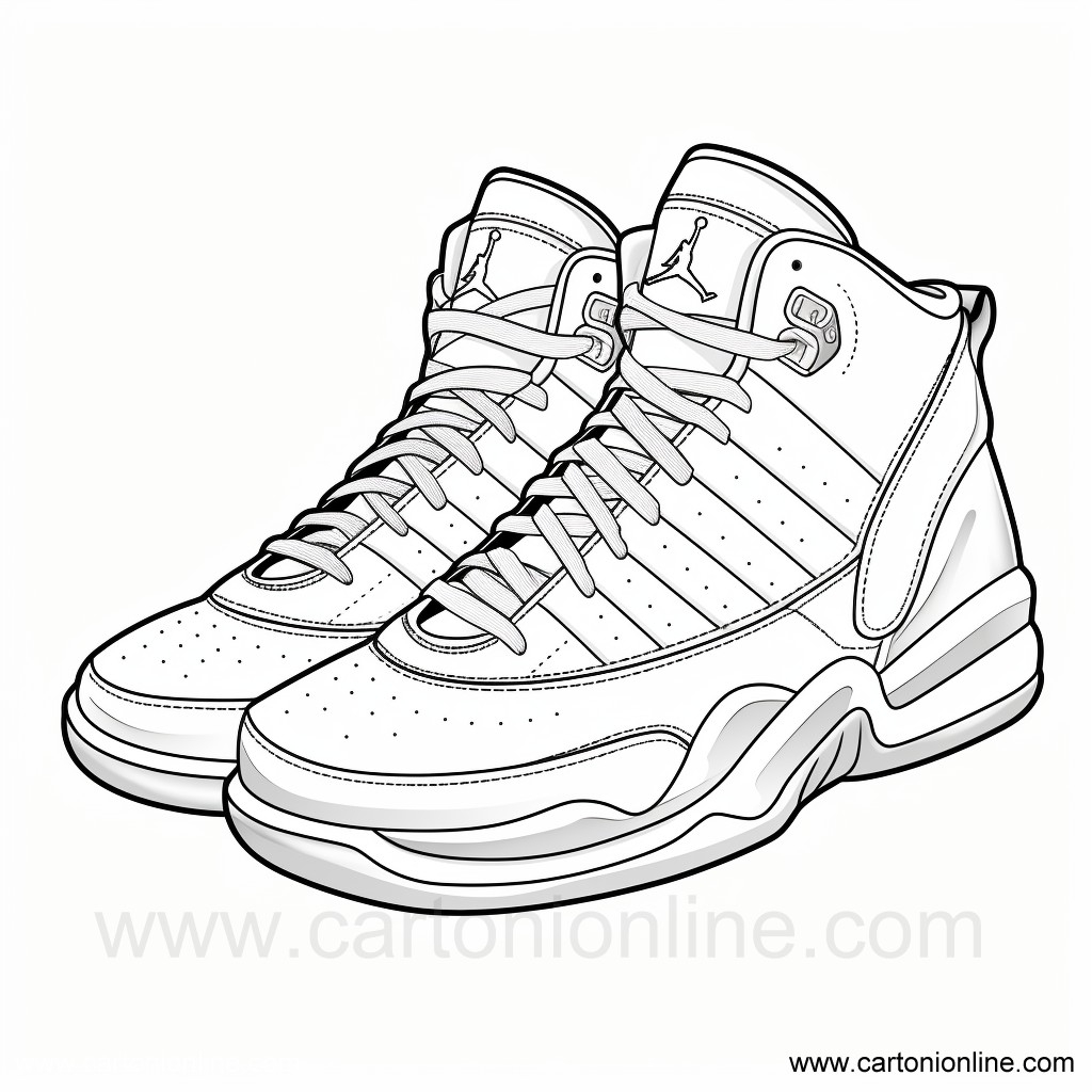 Jordan 12 Coloring Page
