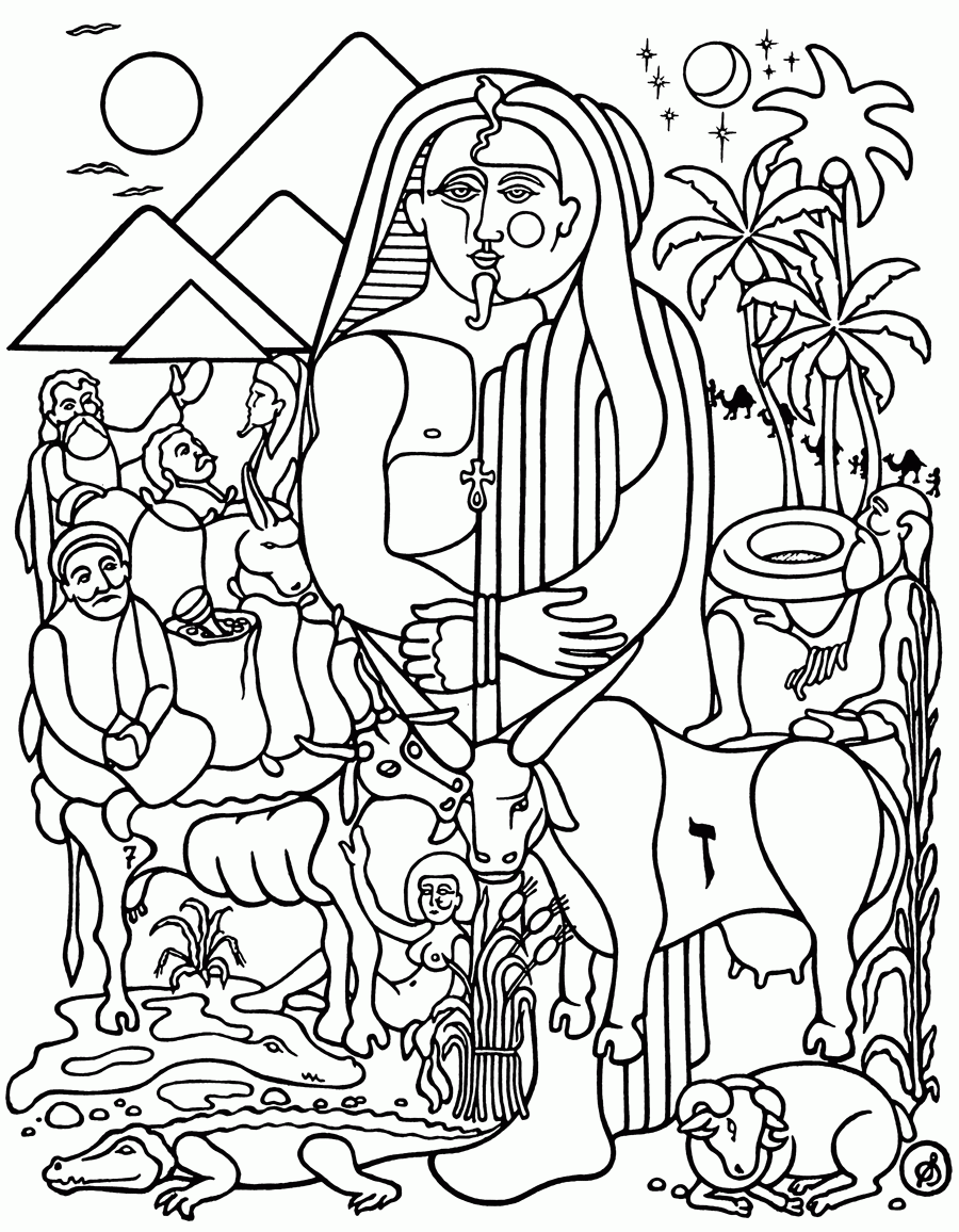 Joseph And Pharaoh Coloring Page