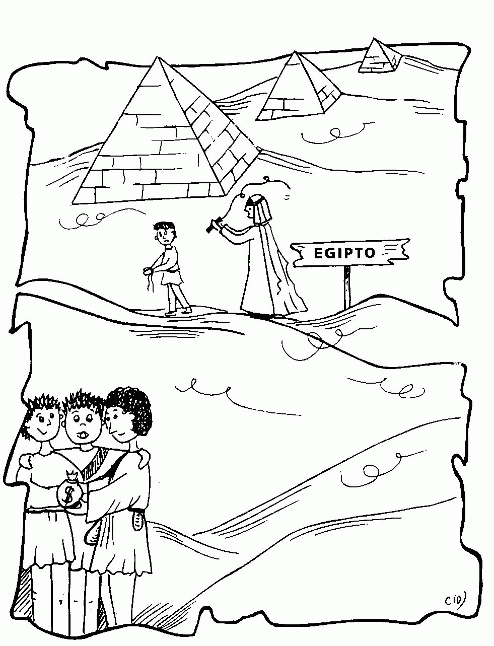 Joseph In Egypt Colouring Page Clip Art Library