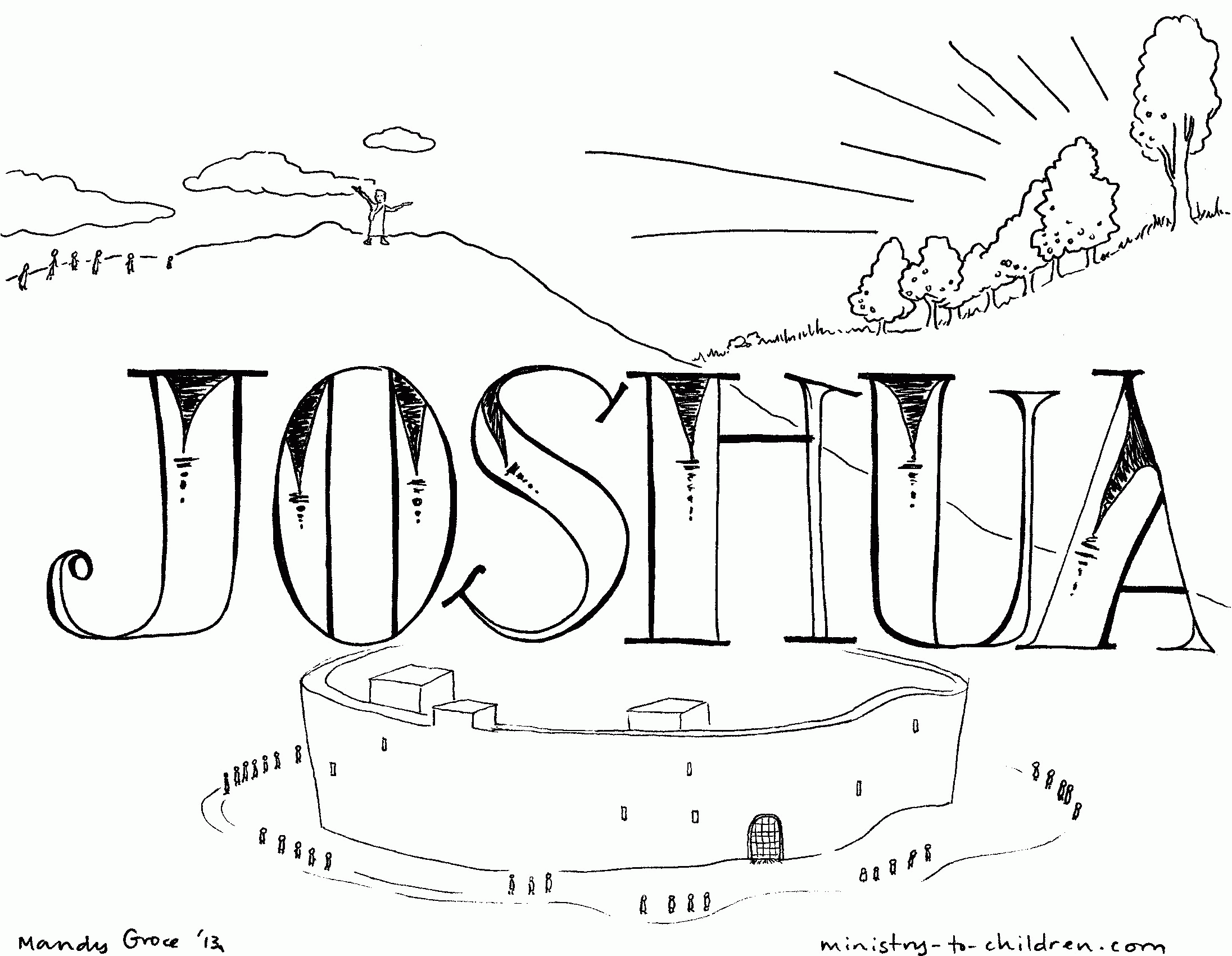 Joshua And Caleb Coloring Page For Kids Coloring Pages