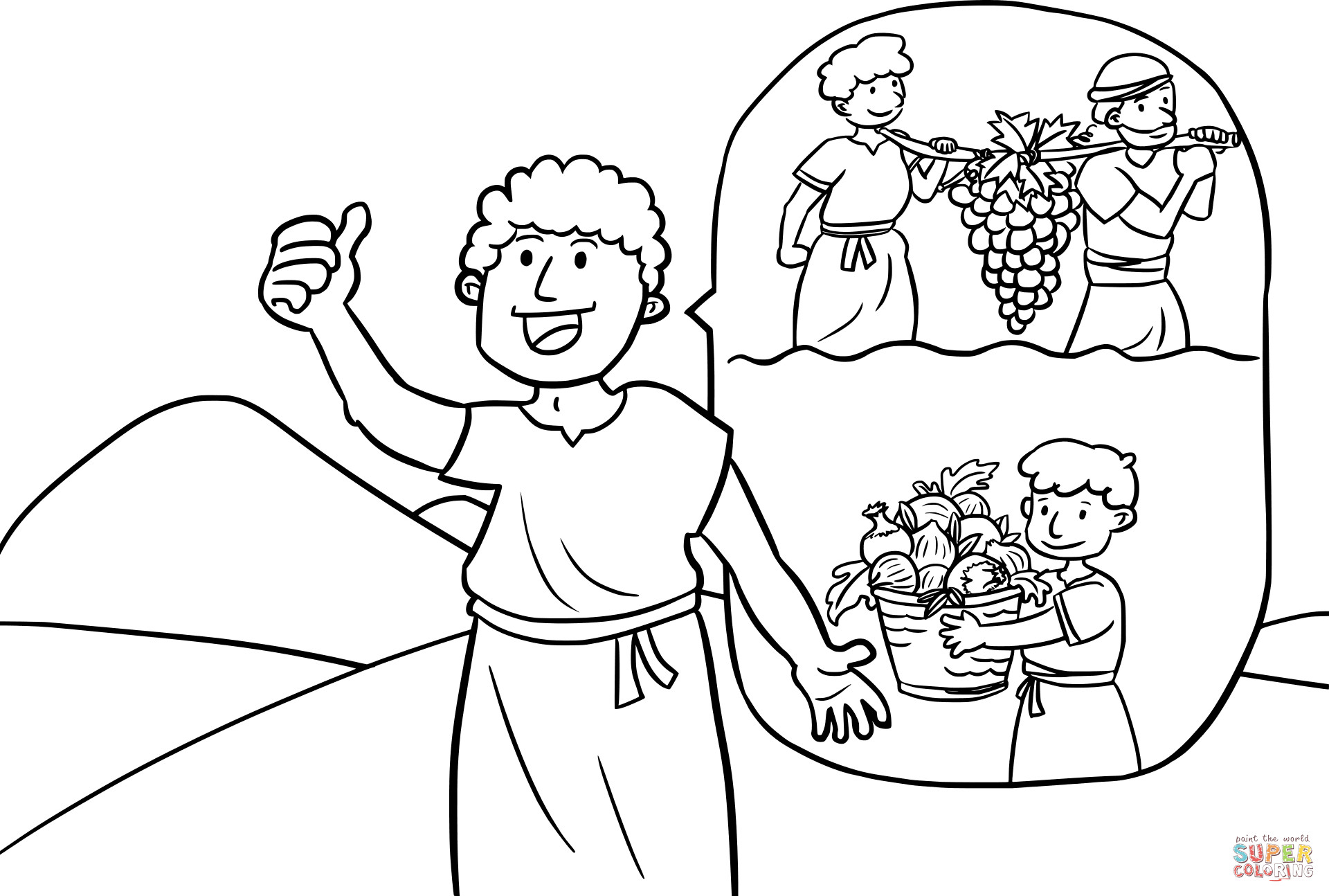 Joshua And Caleb Coloring Pages At GetDrawings Free Download