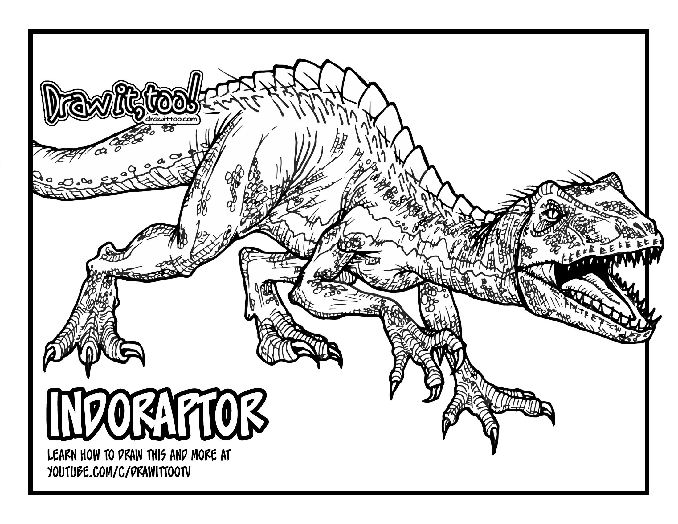 Jurassic World Dinosaur Coloring Pages Free Printable Templates