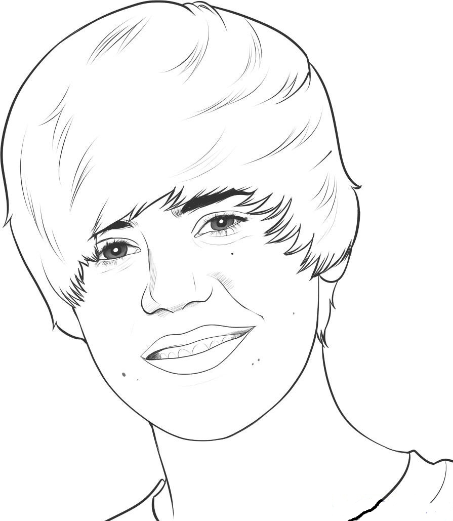 Justin Bieber Celebrities Free Printable Coloring Pages