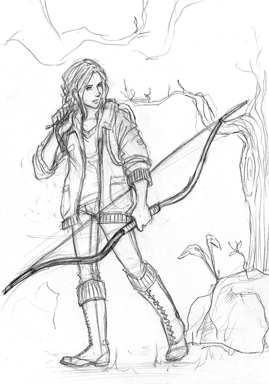 Katniss Everdeen Full Body Coloring Pages