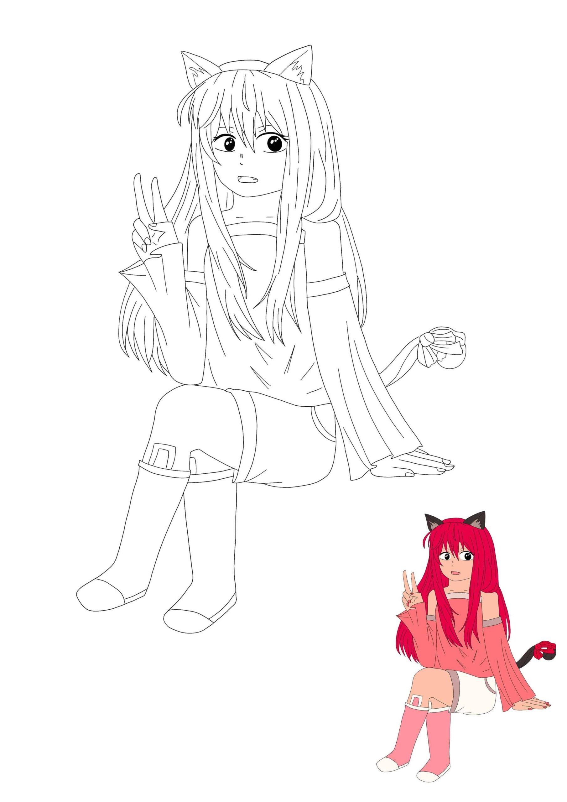 Coloring Pages Kawaii Chan