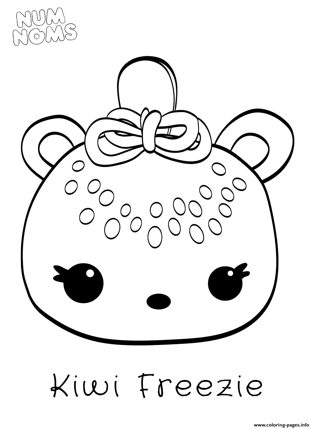 Kawaii Food Kiwi Freeze Num Noms Coloring Page Printable