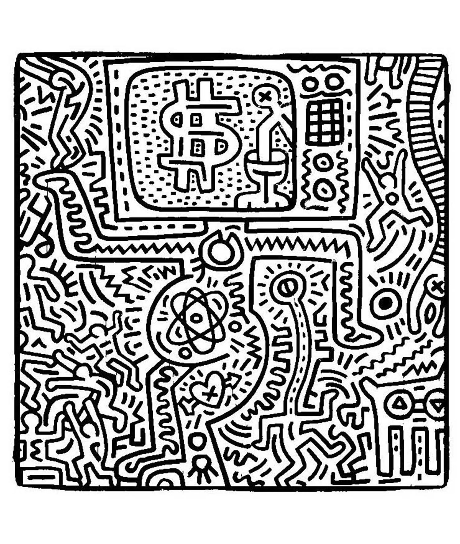 Keith Haring Coloring Page To Print Keith Haring Coloring Pages For Kids