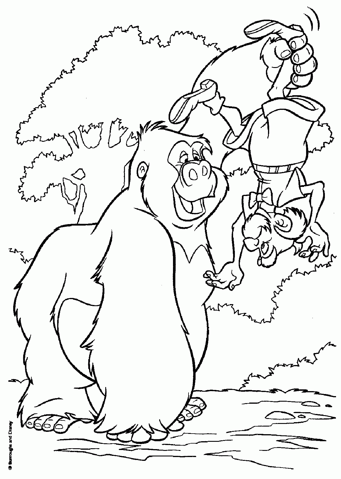 Kerchak And Professor Archimedes Quincy Porter Tarzan Coloring Pages For Kids