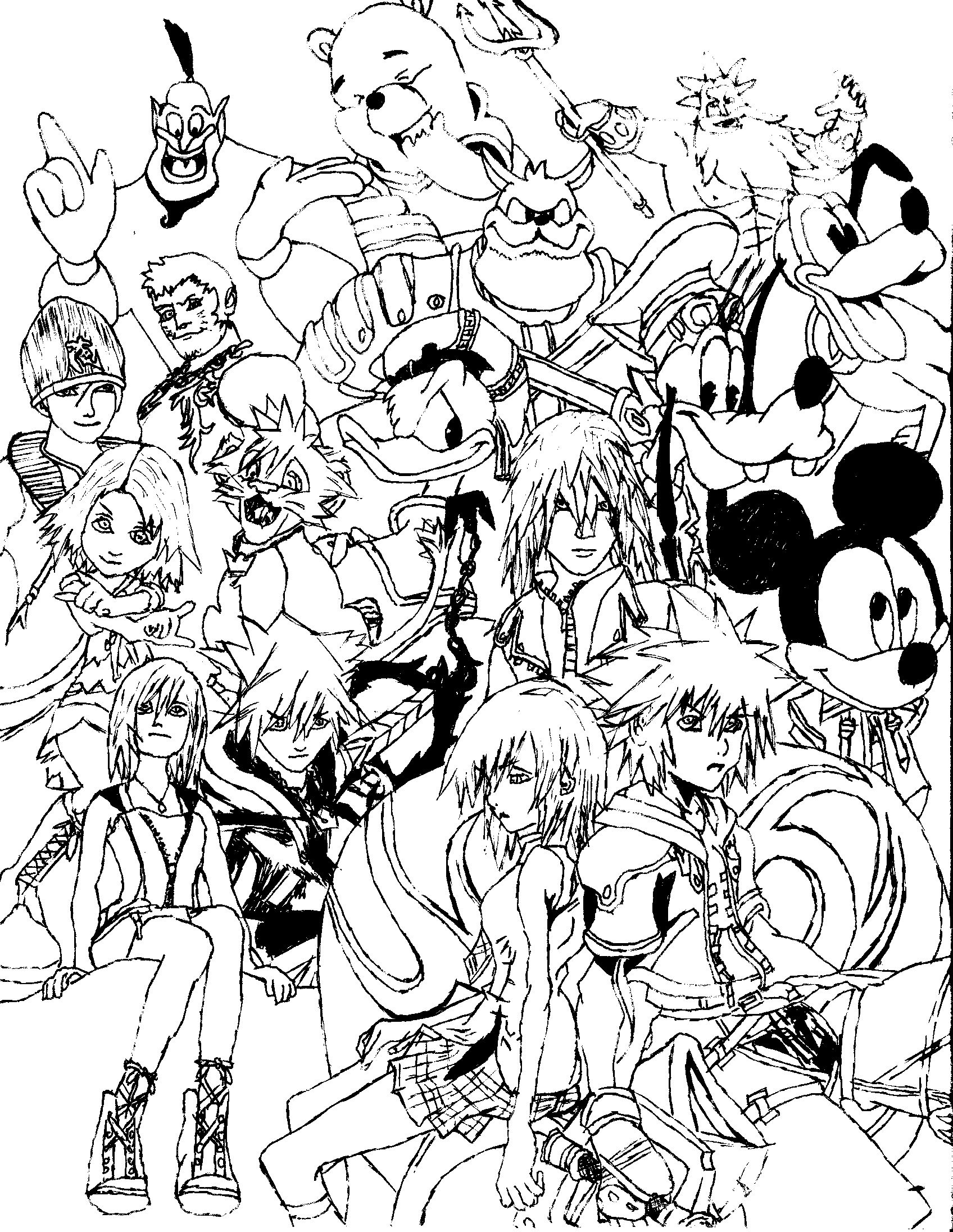 Kingdom Hearts 3 Coloring Pages Thekidsworksheet