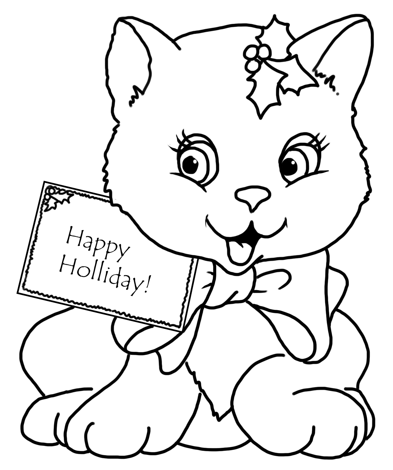 Kitty Cat Free Printable Coloring Pages