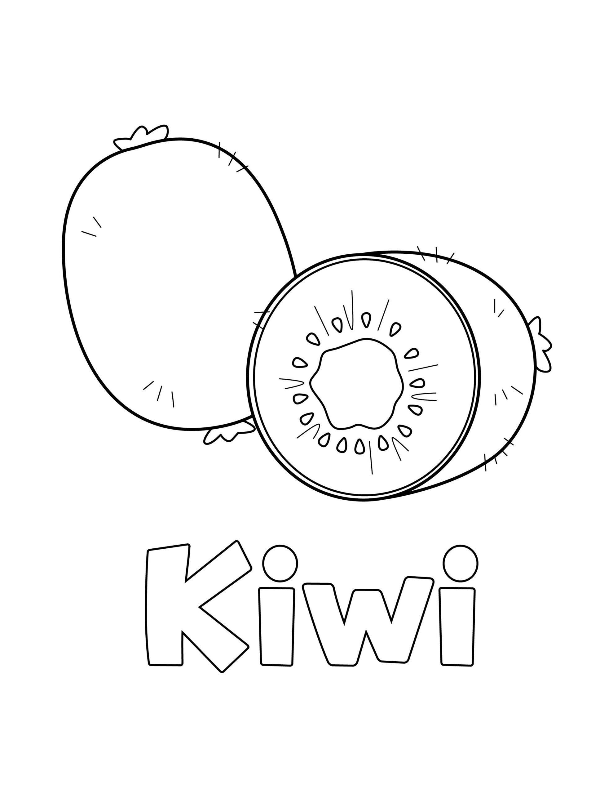 Kiwi Coloring Page For Kids