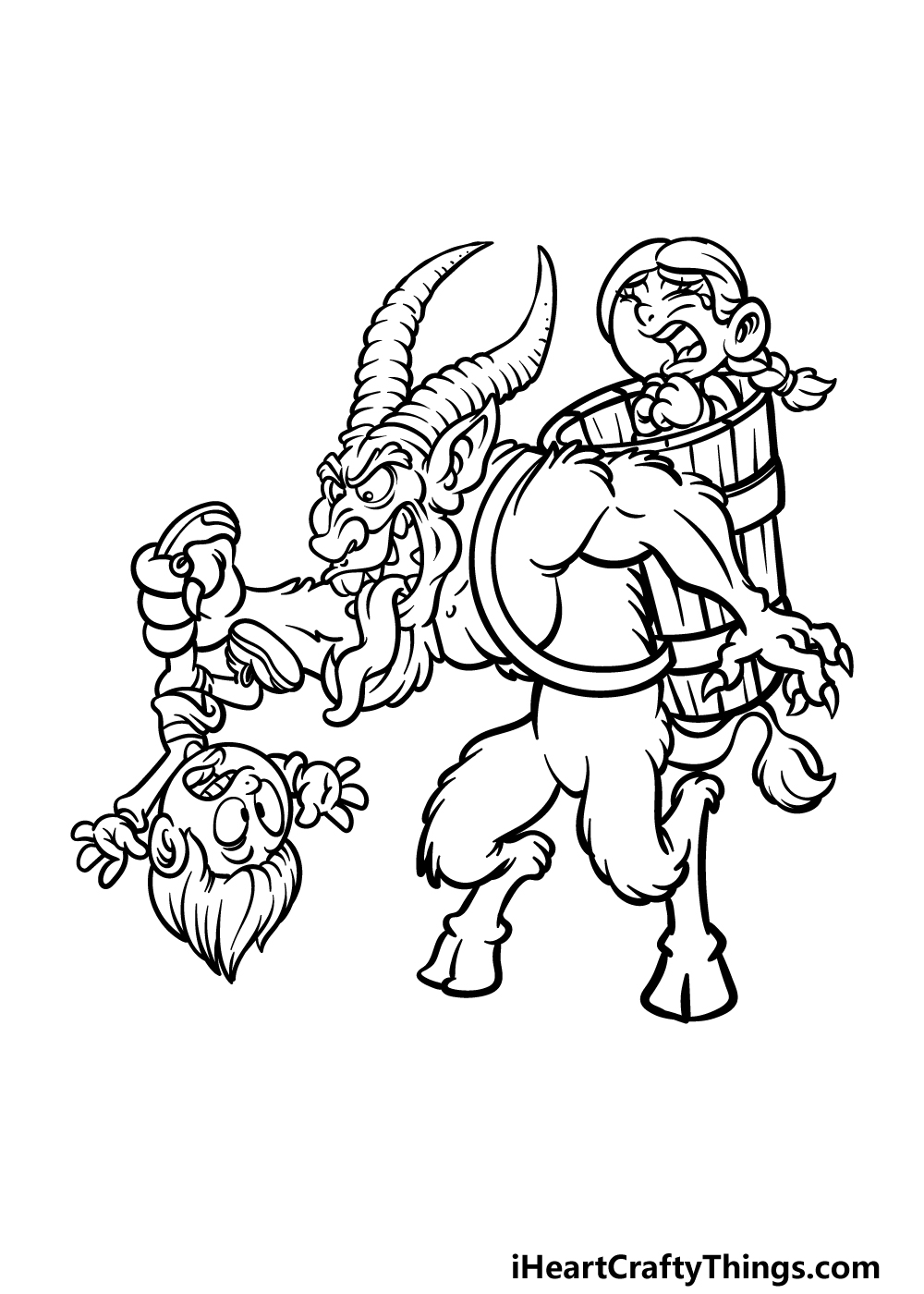 Krampus Drawing To Draw Krampus Step By Step Coloring Home