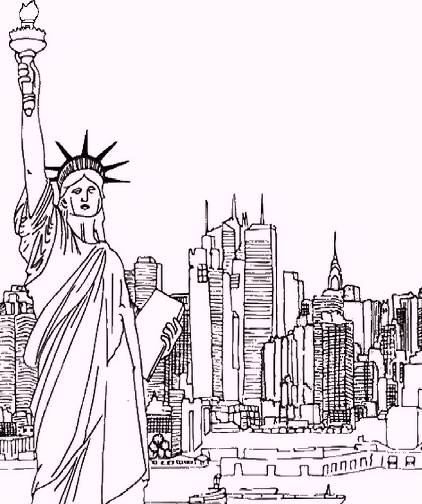 Landmarks In New York City Coloring Pages Coloring Pages