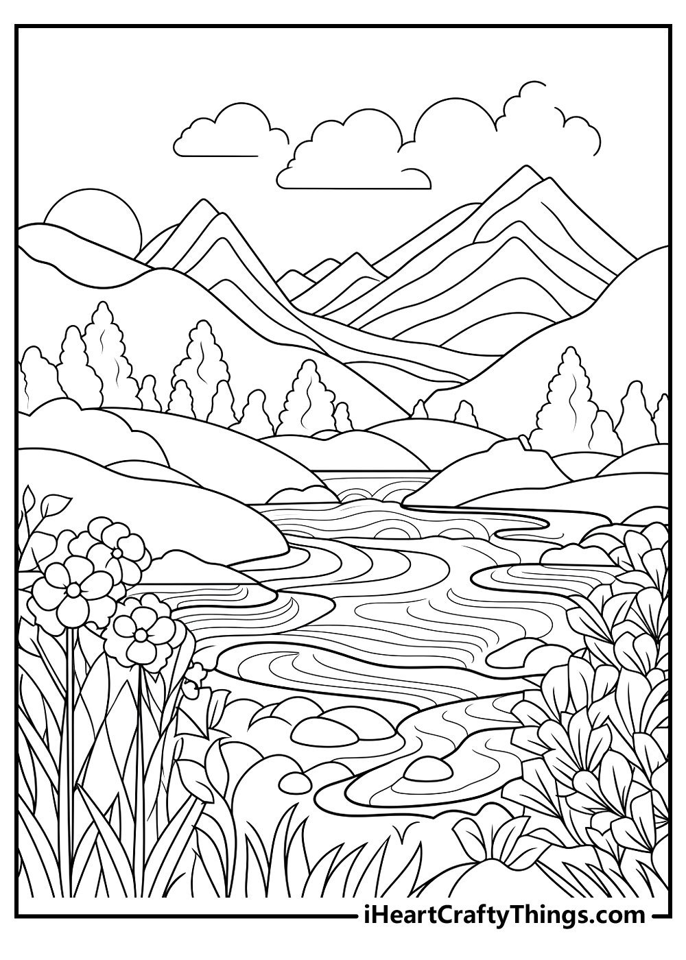 Landscape Coloring Pages For Adults