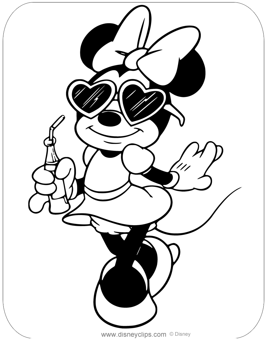Large Minnie Mouse Page Coloring Pages