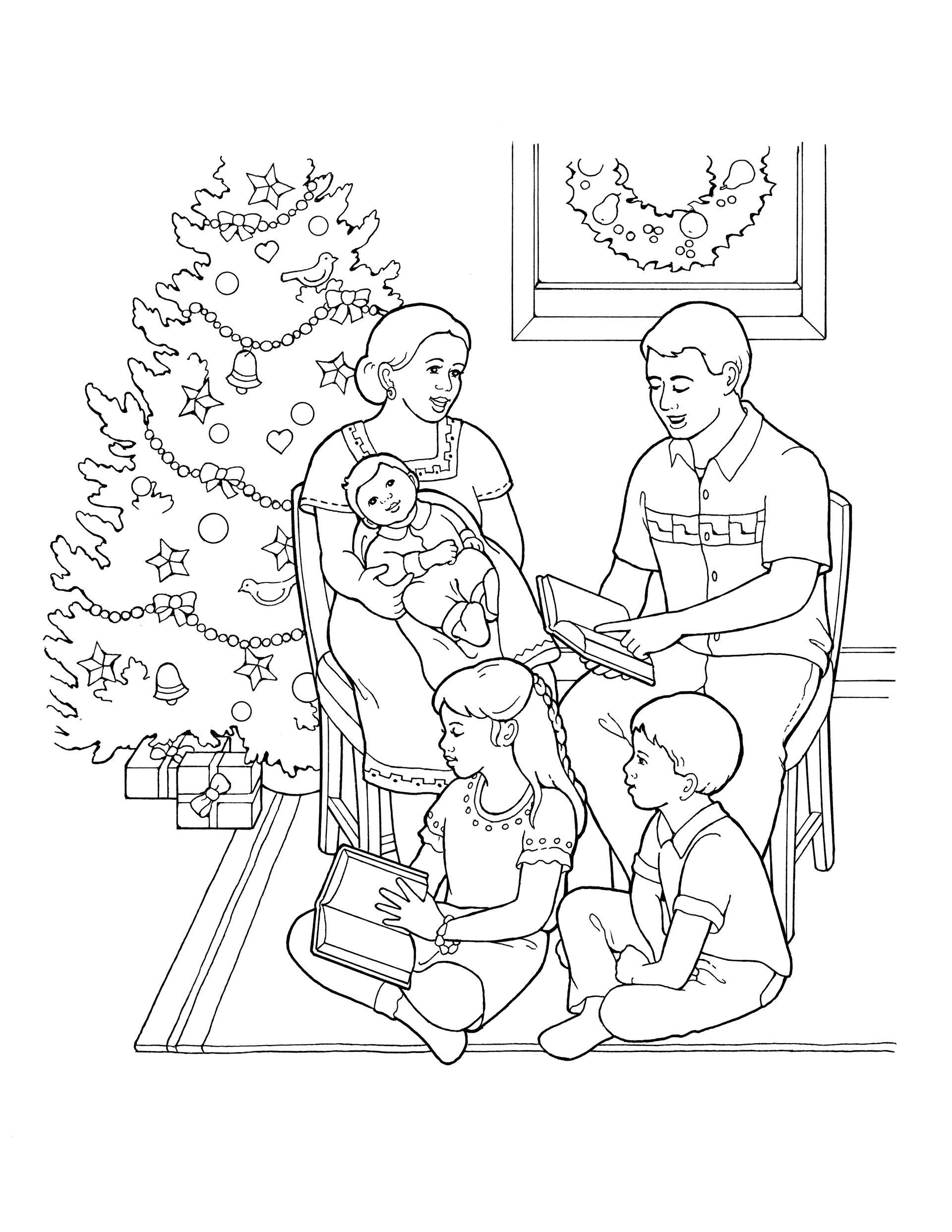 Christmas Family Coloring Pages