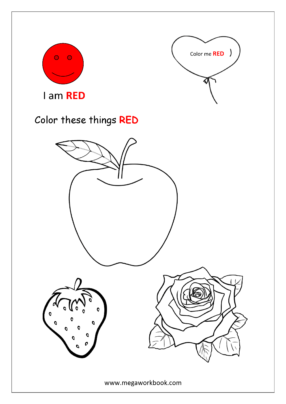 Learn Colors Red Coloring Pages Blue Coloring Pages Yellow Coloring Pages Green Coloring