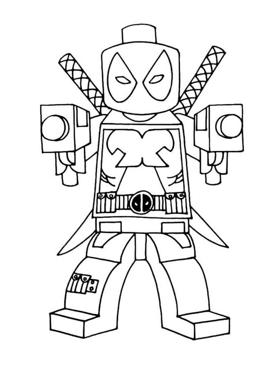 Lego Superheroes Coloring Pages Deadpool