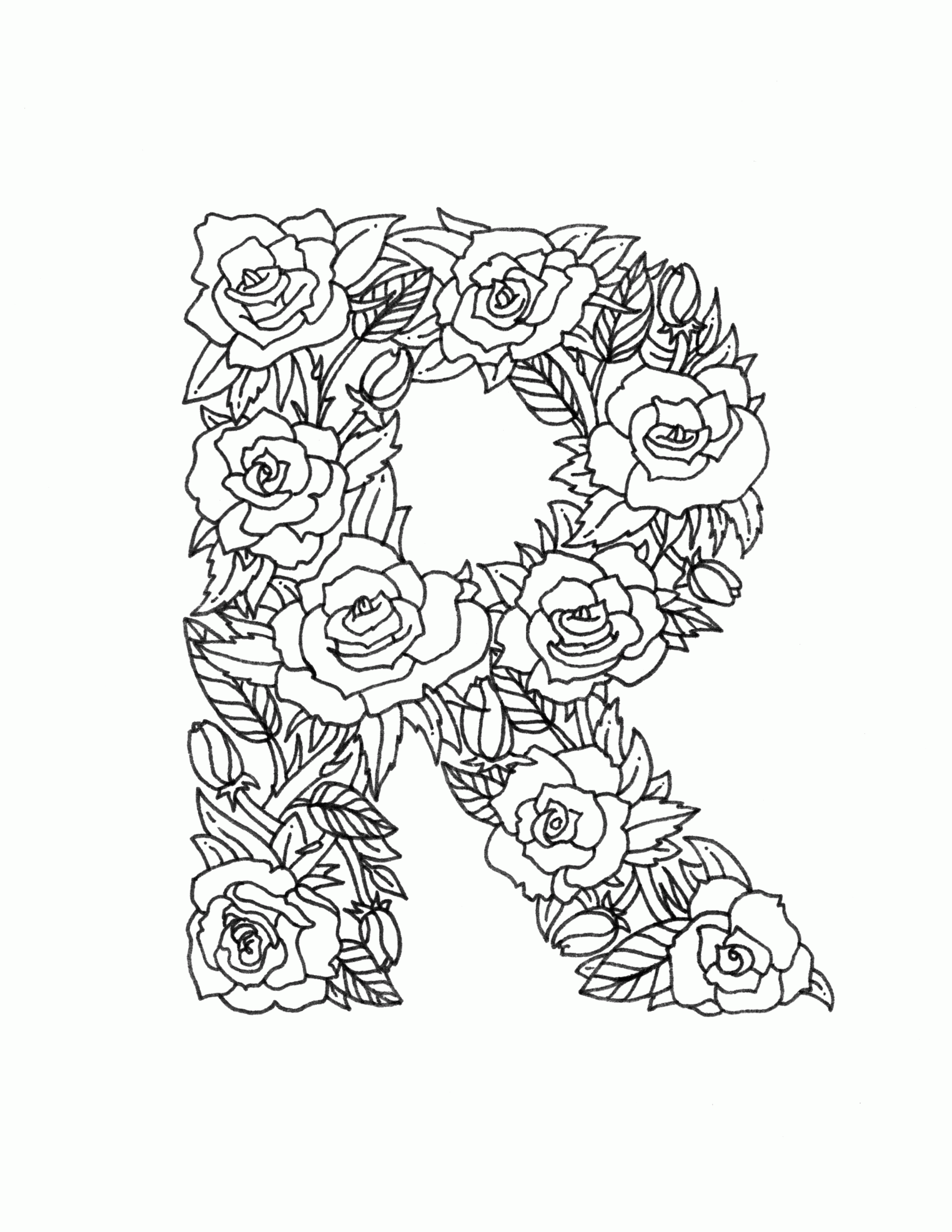 Letter R Coloring Pages For Adults Clip Art Library
