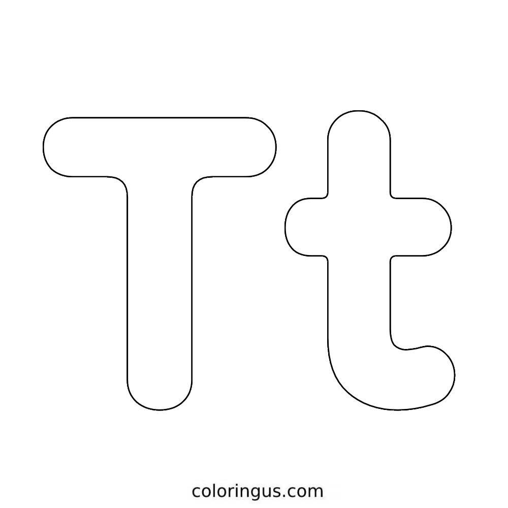 Letter T Coloring Pages Free Printable PDF