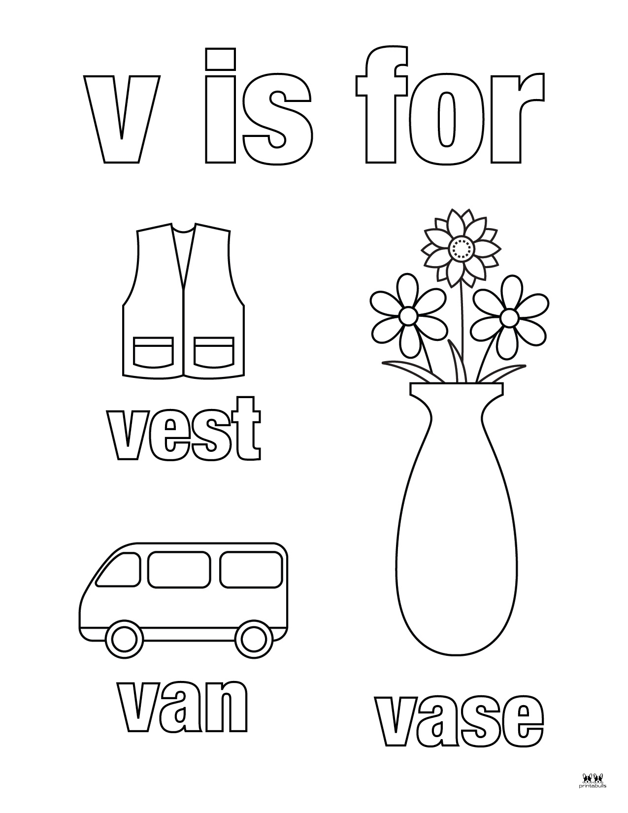 Letter V Coloring Pages 15 FREE Pages Printabulls