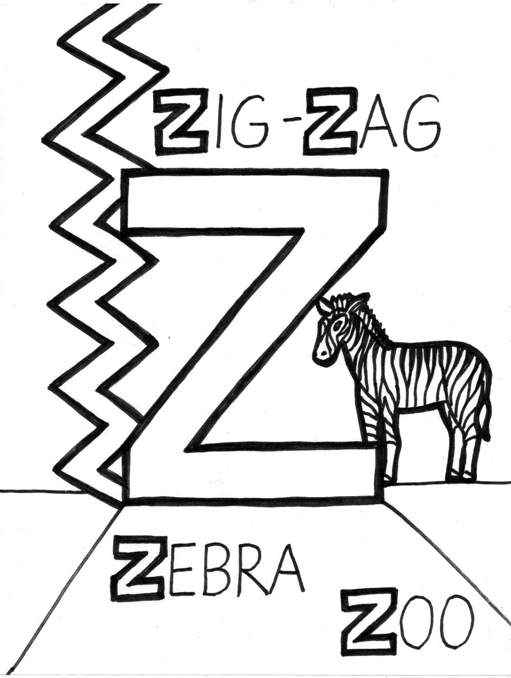 Letter Z Coloring Pages To Download And Print For Free