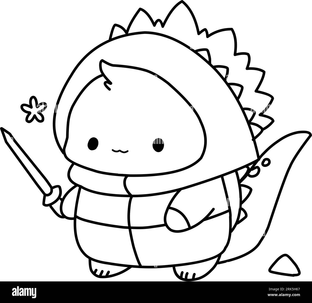 Kawaii Dragon Coloring Pages