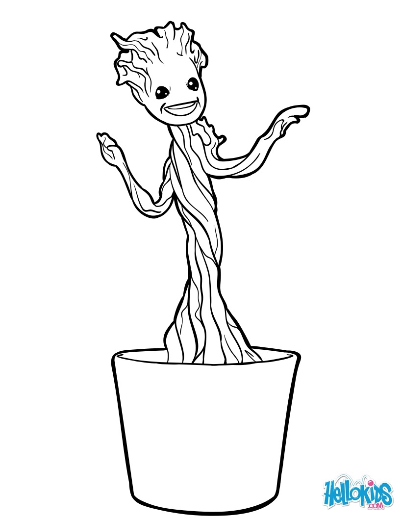 Little Groot Coloring Pages Hellokids