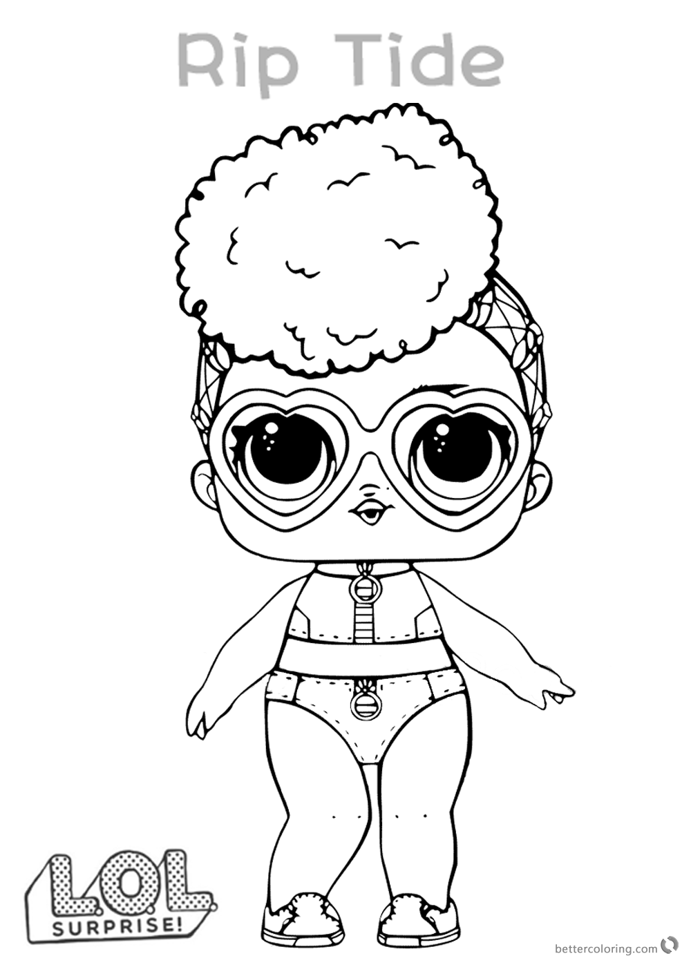 LOL Surprise Doll Colouring Pages Series 3 Rip Tide Free Printable Coloring Pages