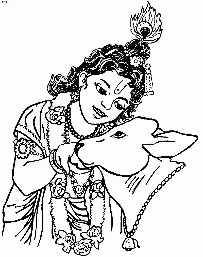 Krishna Coloring Page