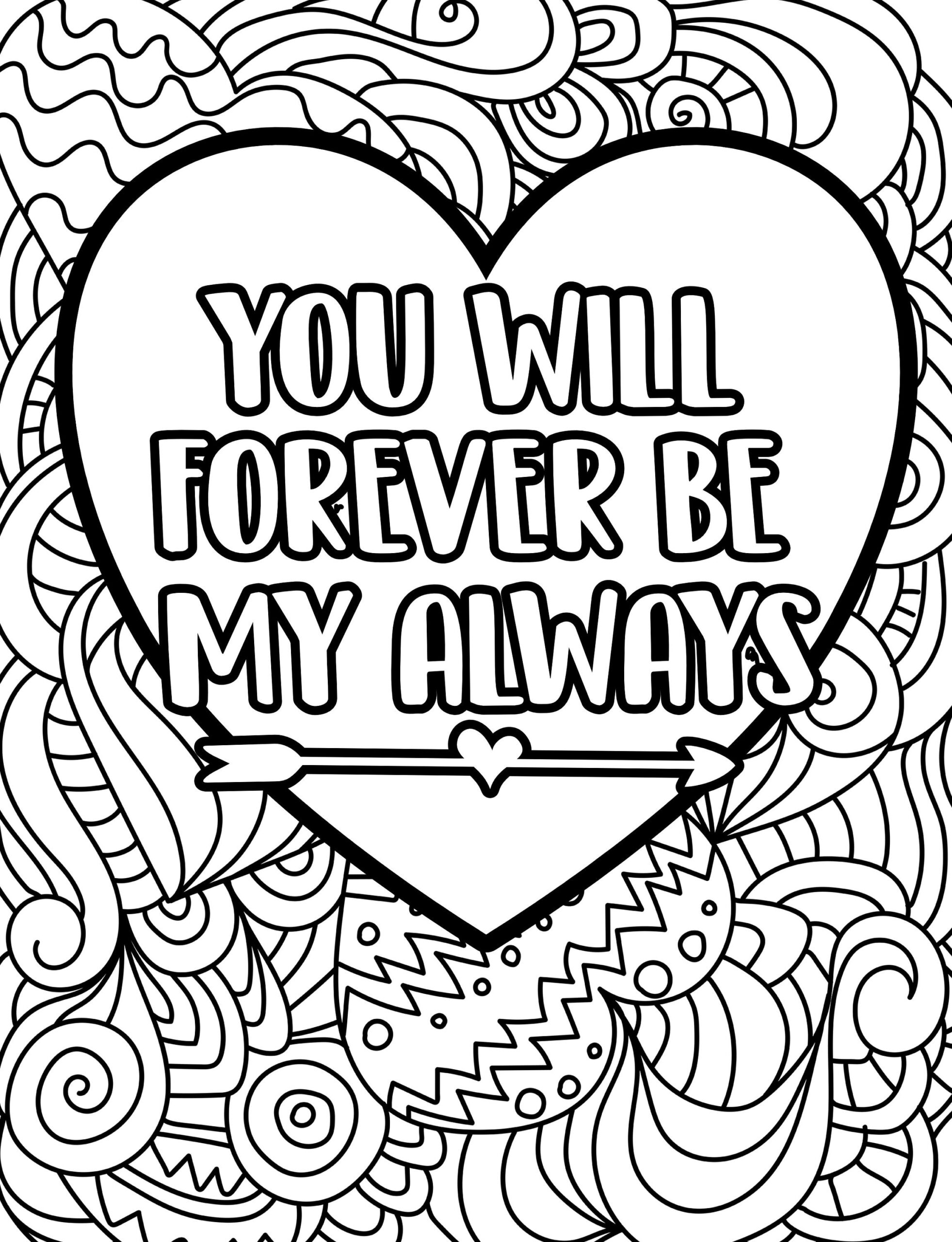 Love Quotes Coloring Pages Perfect For Valentine S Day Instant Download Etsy