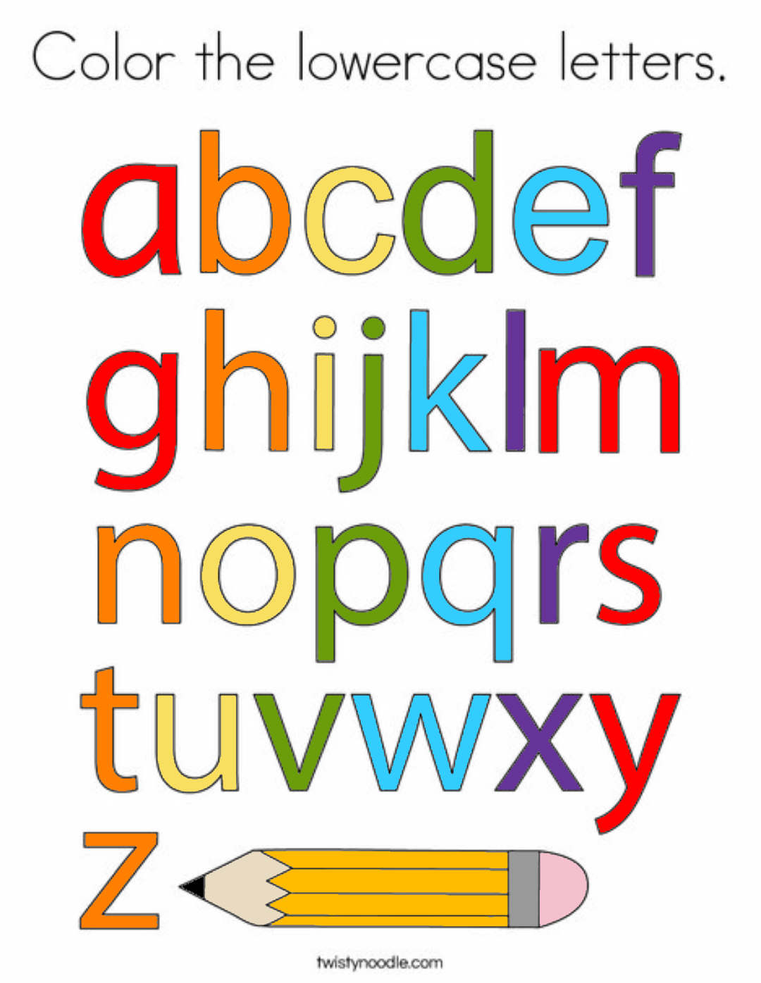 Lowercase A Coloring Page