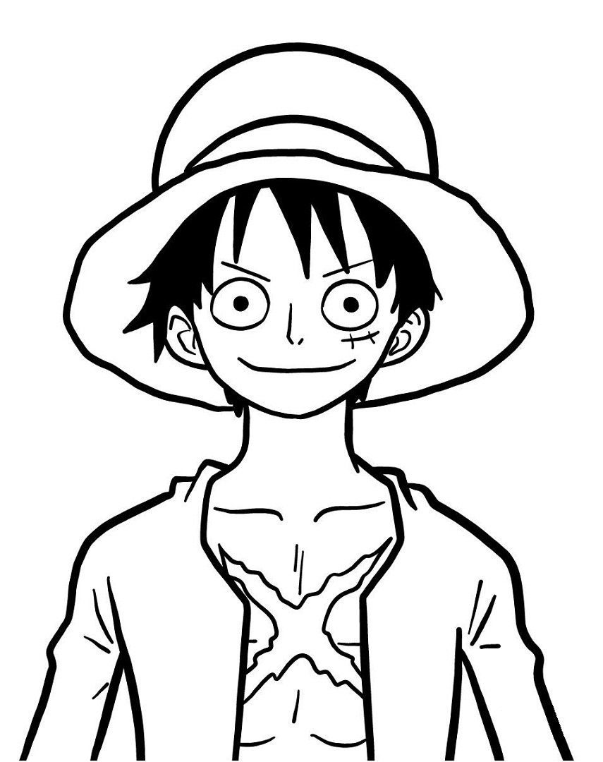 Luffy Sketch Coloring Page