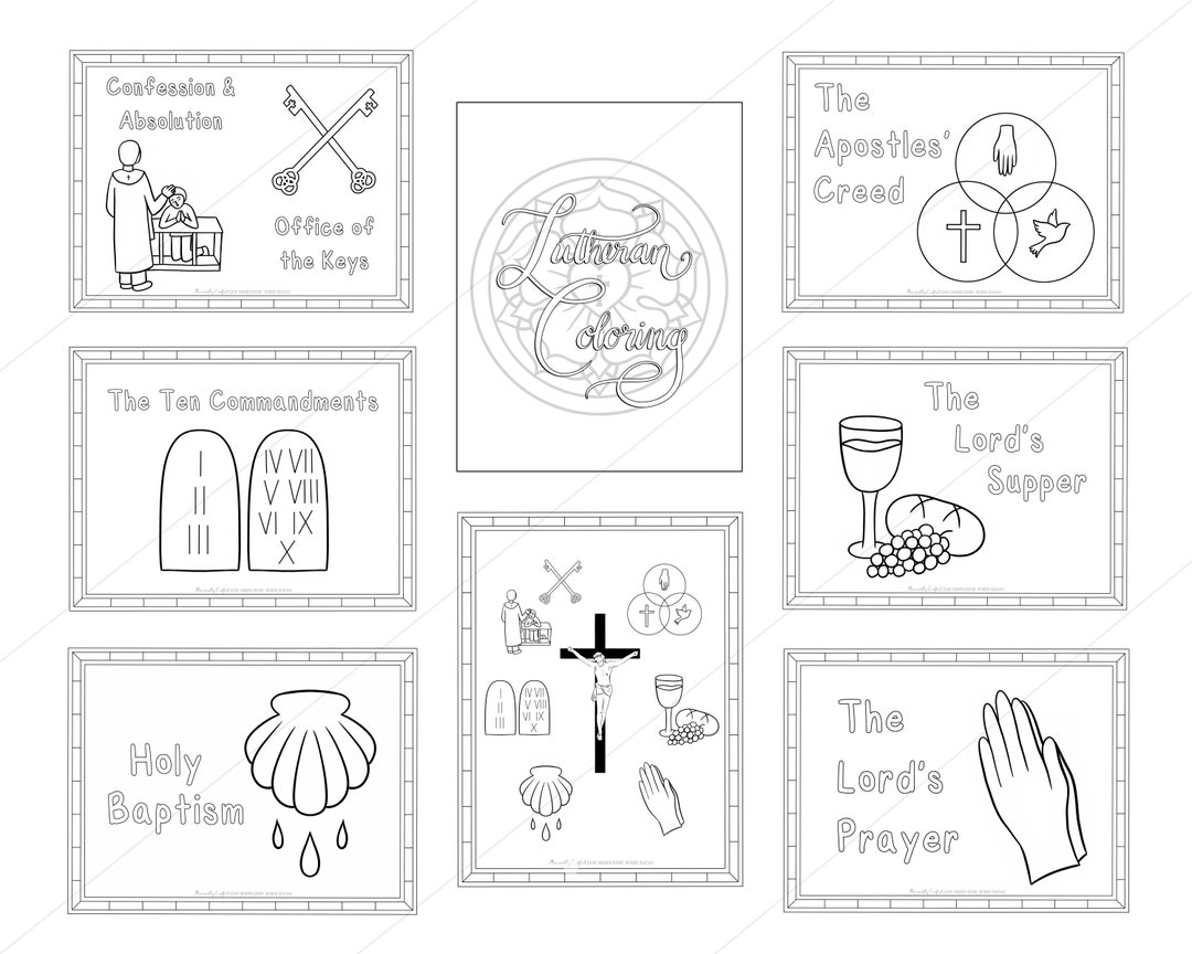 Lutheran Coloring Sheets DIGITAL DOWNLOAD Lutheran Gifts Lutheran Coloring Packets Etsy