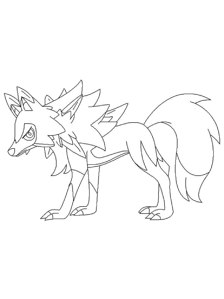 Lycanroc Pokemon Coloring Pages Free Printable