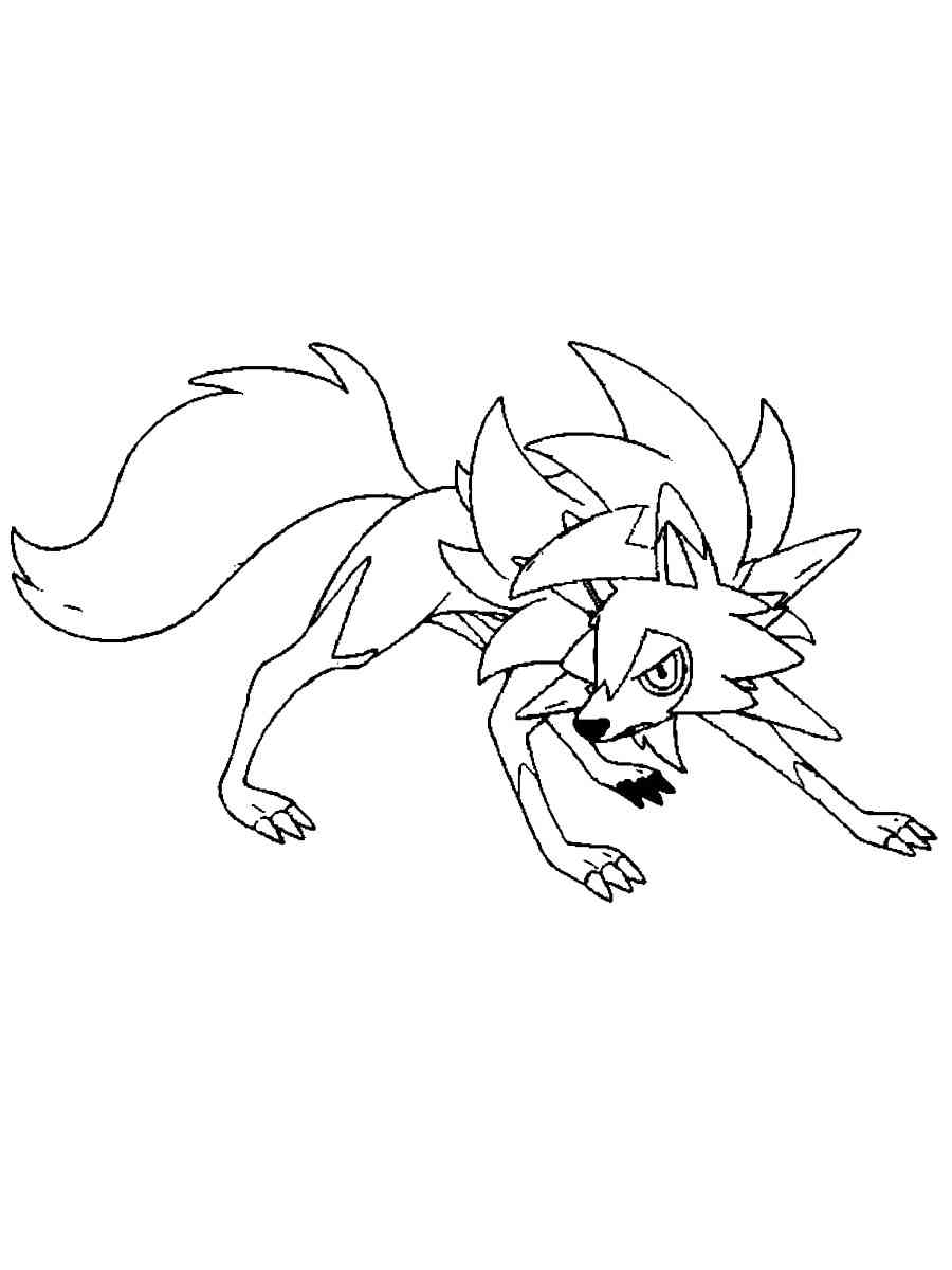 Lycanroc Pokemon Coloring Pages Free Printable