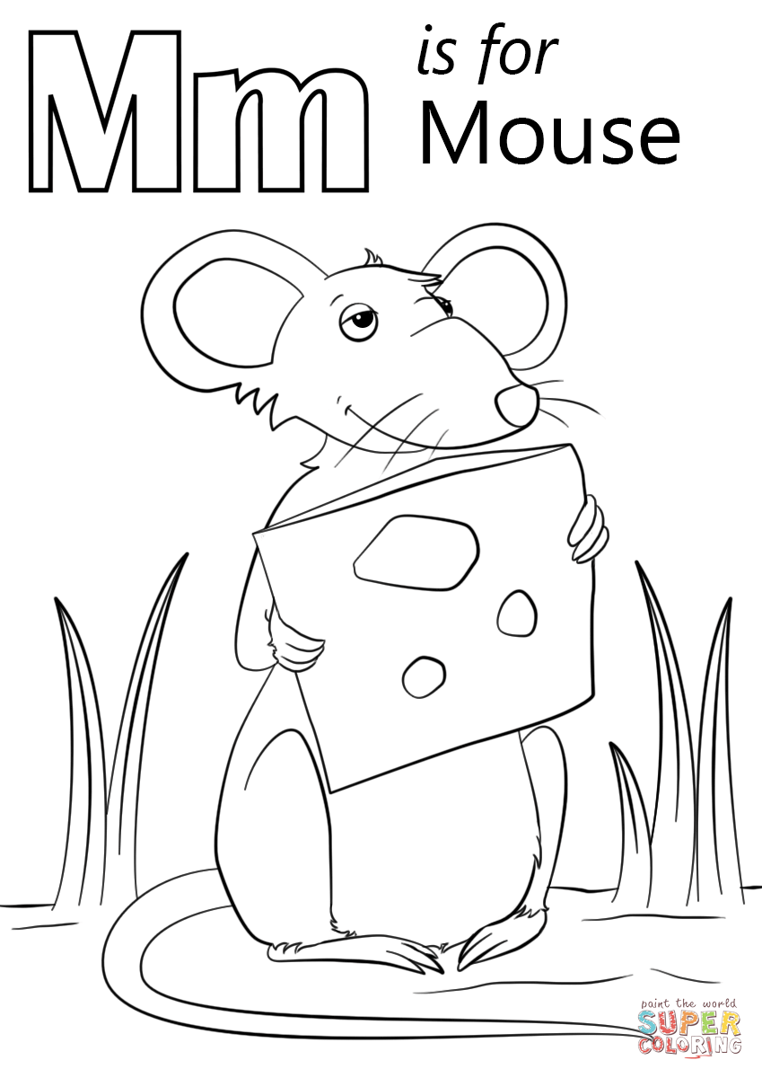 M Is For Mouse Abc Coloring Pages Preschool Coloring Pages Kindergarten Coloring Pages
