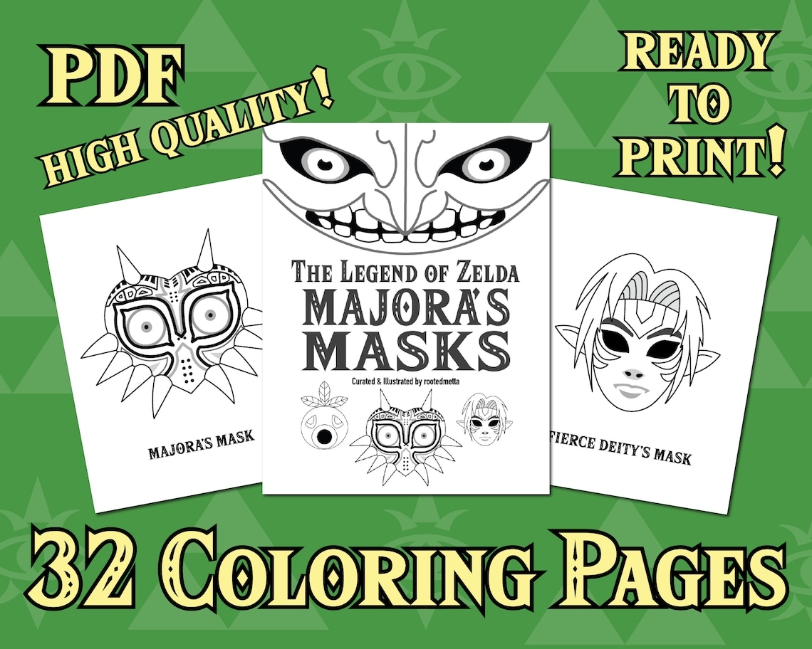 Majora S Mask Legend Of Zelda Coloring Pages PDF Printable Download Fun Birthday Party Favor