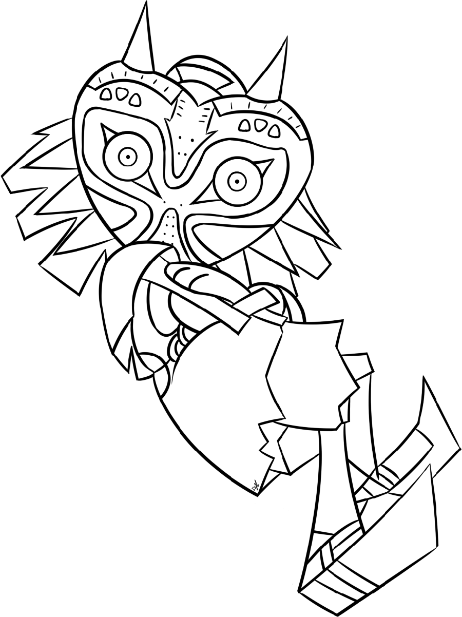 Majoras Mask Coloring Pages Coloring Pages