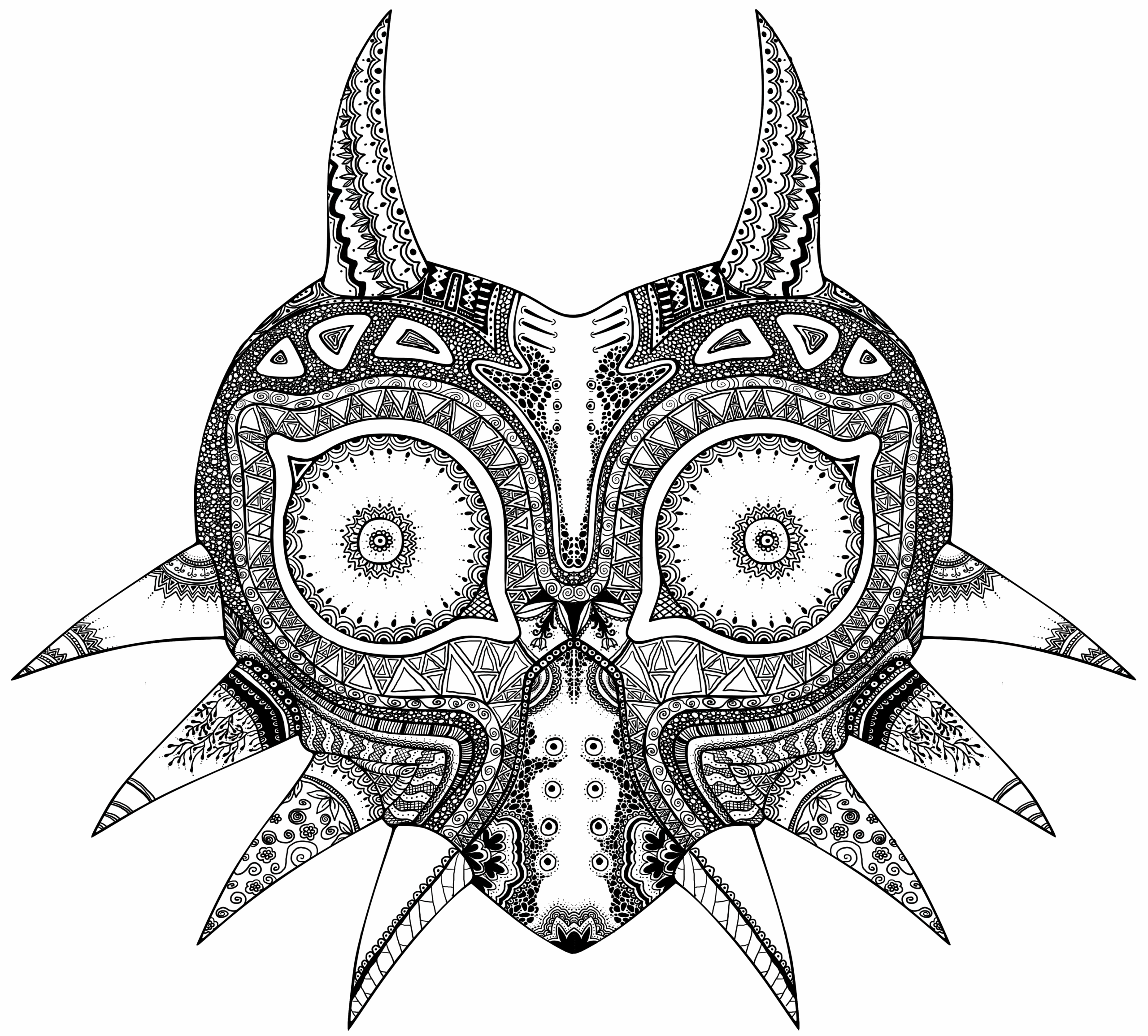 Majoras Mask Coloring Pages Sketch Coloring Page