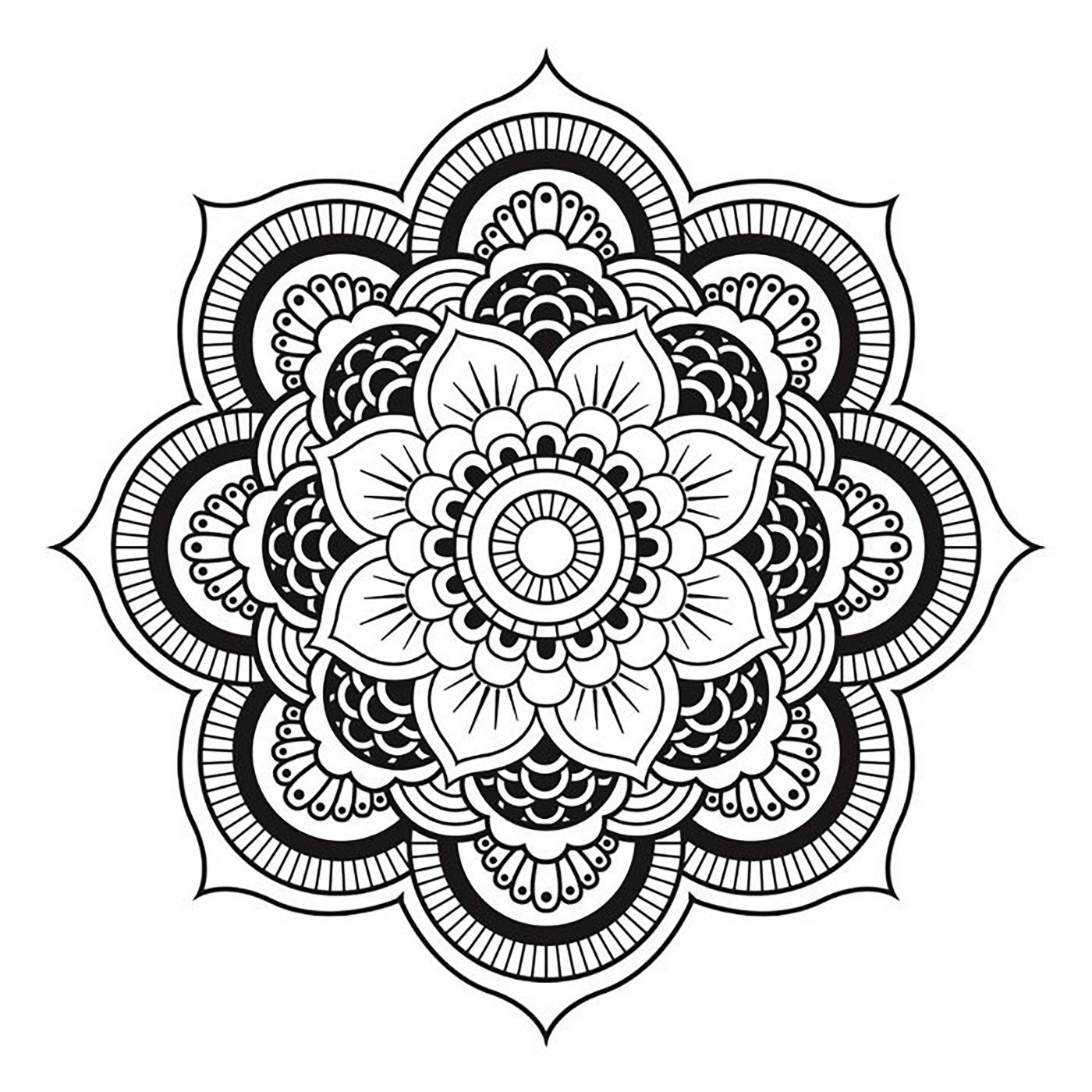 Mandala To Download Free Simple Flower Mandalas Adult Coloring Pages