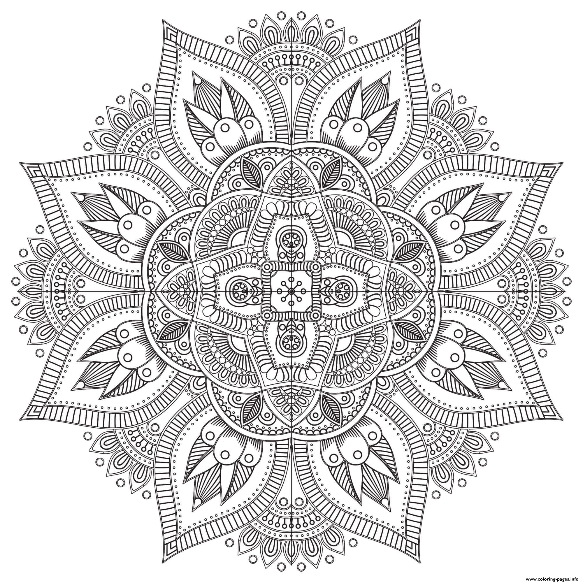 Mandala Zen Antistress Difficult Coloring Page Printable